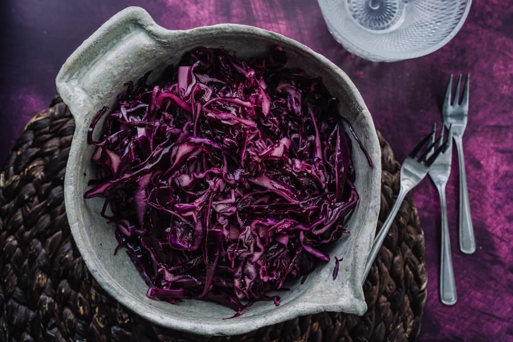 Annoskuva reseptille marinoitu punakaalisalaatti