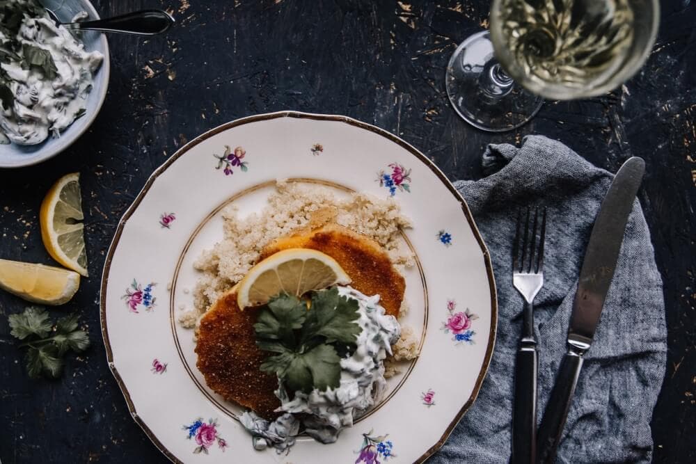 Annoskuva reseptistä kurpitsapihvit ja kylmä sienikastike kategorialle kastikkeet