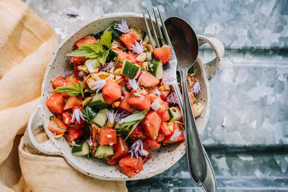 Annoskuva reseptistä aasialainen vesimelonisalaatti kategorialle resepti