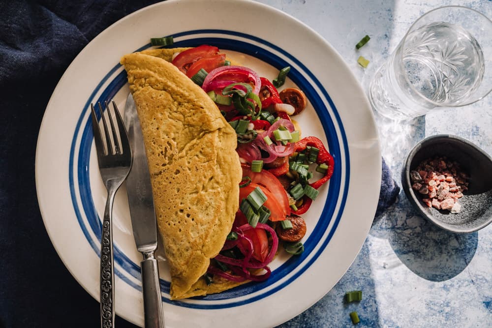 Annoskuva reseptistä kikherneomeletti kategorialle aamupalat