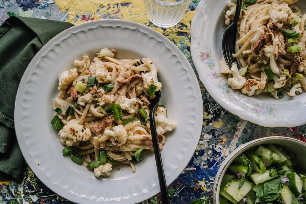 Annoskuva reseptistä kukkakaali-pekonipasta kategorialle resepti