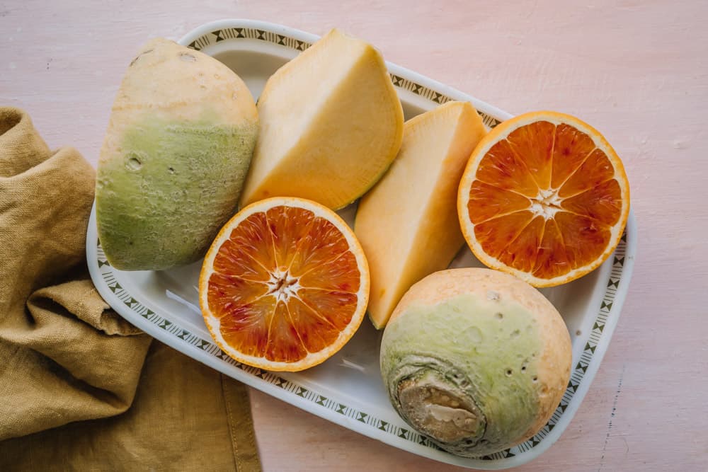 Annoskuva reseptistä lanttu ja veriappelsiini kategorialle kuukauden kasvikset