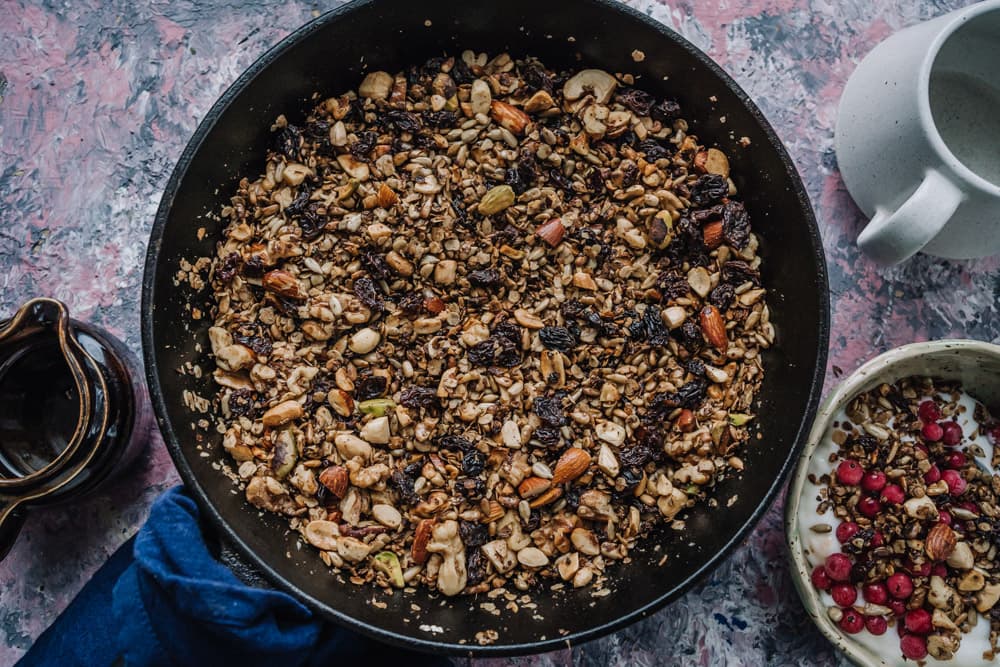 Annoskuva reseptistä pannugranola kategorialle aamupalat