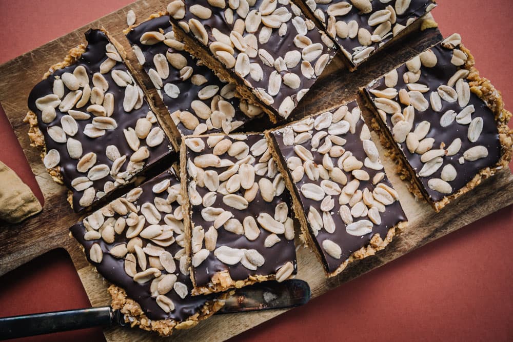 Annoskuva reseptistä snickersruudut kategorialle karkit ja herkut