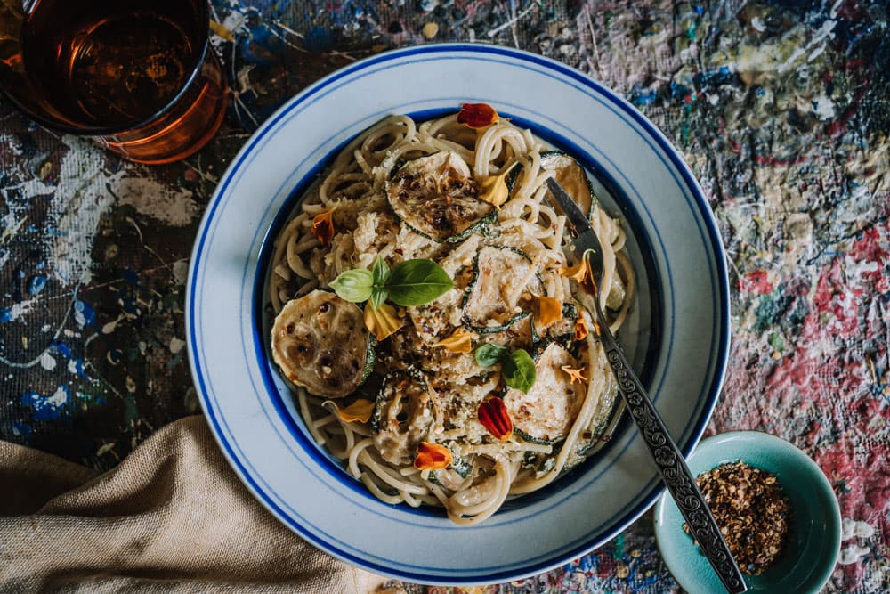 Annoskuva reseptistä spaghetti alla nerone kategorialle pasta